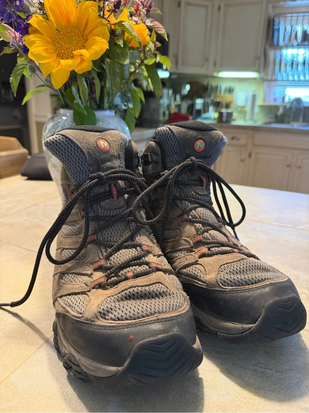 Men's Merrell Hiking Boots in Gray and Black